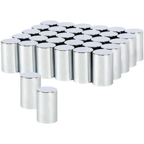 United Pacific 10749CB Wheel Lug Nut Cover, Cylinder Hub Cap Nut Cover, Chrome
