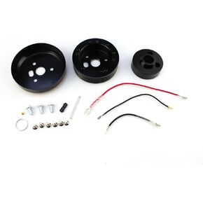 5 & 6 Hole Steering Wheel Polished Hub Adapter fit for Chevrolet Jeep Buick Pontiac Oldsmobile Silver,Billet Steering Wheel Hub Adapter（Black）