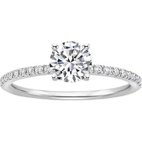 4.72 Carat Round Cut Diamond Prong Set Solitaire Diamond Engagement Ring 18K White Gold Size 5
