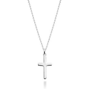 Miabella Italian 925 Sterling Silver or 18Kt Yellow Gold Over Silver Cross Necklace for Women, Small Cross Pendant on 18 Inch Chain Made in Italy