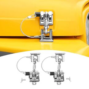 for Jeep TJ Hood Latches Lock Catch Pins for Jeep Wrangler TJ 1997-2006, Exterior Accessories, Vintage Chrome+Lock, 2pcs