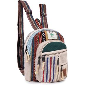 Natural Handmade Large Multi Pocket Hemp Nepal Backpack (BKPK-7)