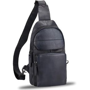 Genuine Leather Sling Bag for Man and Women Crossbody Purse Handmade Retro Shoulder Backpack Vintage Chest Bags