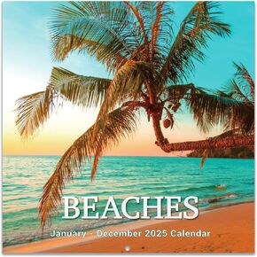 Calendar 2024-2025 - Wall Calendar 2024-2025, Jul. 2024 - Dec. 2025, 12" x 24" (Open), 18-Month Wall Calendar with Unruled Blocks, Thick Paper - Sea View
