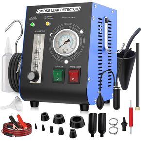 Automotive Smoke Machine, Professional Leak Detector Built-in Air Pump Flow Meter Leak Diagnostic Tester Tool Unit Kit 12V EVAP Dual Mode for All Vehicles Pipe Systems, ATV, Boat, Motorcycle