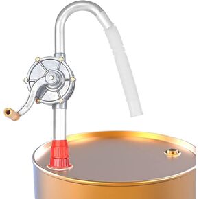 Estink Rotary Barrel Pump, Heavy Duty Aluminum Alloy Drum Oil Pump Rotary Hand Liquid Transfer Drum Pump Hand Crank Oil Barrel Pump Manual Hand Oil Pump for Pumping Fuel Oils, 70RPM Speed