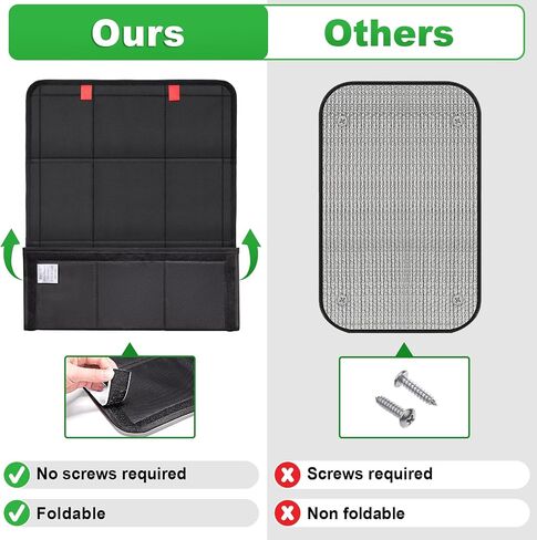 Spurtar RV Accessories Magnetic Door Window Shade Magnetic Foldable RV Accessories for Inside, 25" x 16" Blackout Shades RV Blinds, Black Out Screen Door Protector, Must Have Camper Accessories in Kuwait