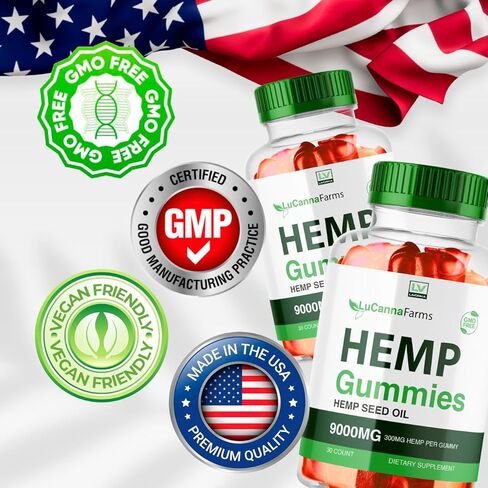 (5 عبوات) علكات القنب من LuCanna Farms، مزارع LuCana مع القنب الطبيعي 9000 مجم، علكات LuCana Farms Strawberry، LuCana Farms G، Lu LuCana Farms، 300 مجم لكل علكة لمدة 5 أشهر in Kuwait