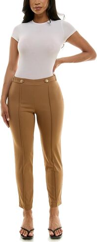 Zac & Rachel Women's Pull-on Ankle Length Pant with Front Seam and Waist Button Tab's in Kuwait
