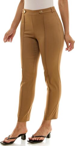 Zac & Rachel Women's Pull-on Ankle Length Pant with Front Seam and Waist Button Tab's in Kuwait