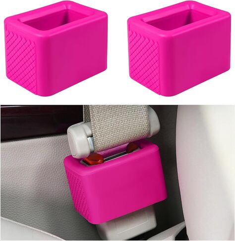 2 PCS Seat Belt Buckle Holder, Silicone Seatbelt Buckle Booster for Easy Access, Seat Belt Buckle Fixer Makes Receptacle Stand Upright and Stable for Kids, Car Accessories (Pink) in Saudi Arabia