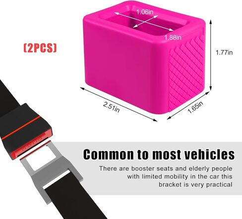 2 PCS Seat Belt Buckle Holder, Silicone Seatbelt Buckle Booster for Easy Access, Seat Belt Buckle Fixer Makes Receptacle Stand Upright and Stable for Kids, Car Accessories (Pink) in Saudi Arabia