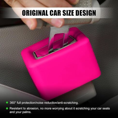 2 PCS Seat Belt Buckle Holder, Silicone Seatbelt Buckle Booster for Easy Access, Seat Belt Buckle Fixer Makes Receptacle Stand Upright and Stable for Kids, Car Accessories (Pink) in Saudi Arabia