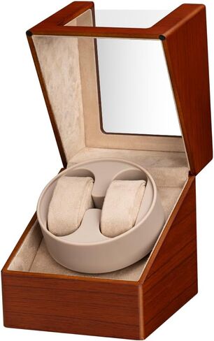 Automatic Watch Winder with Quiet Japanese Motor,AC Adapter or Battery Powered,Premium Leather Exterior and Soft Flexible Watch Pillows for Men's and Women's Watches in Saudi Arabia