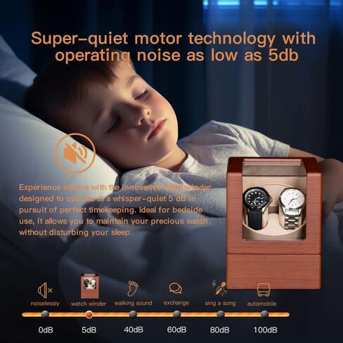 Automatic Watch Winder with Quiet Japanese Motor,AC Adapter or Battery Powered,Premium Leather Exterior and Soft Flexible Watch Pillows for Men's and Women's Watches in Saudi Arabia
