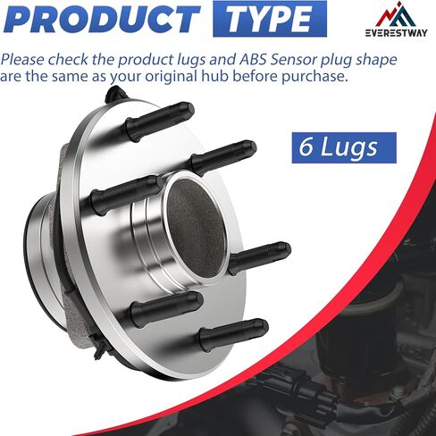 2 قطعة 515053 (نماذج 2WD فقط) مجموعة محمل محور العجلة الأمامية 6 العروات ث/ABS متوافق مع 2000-2006 تشيفي تاهو/ 2001-2006 جي إم سي سييرا 1500 in Saudi Arabia