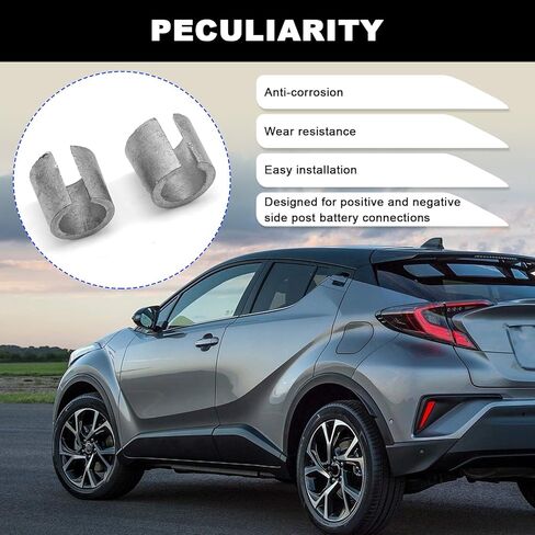 زوجان من حشوات عمود البطارية - محول طرفي بطارية من سبائك الرصاص العالمي للبريد الإيجابي والسلبي، محولات عمود محول طرفية بطارية السيارة، ملحقات السيارة in Kuwait