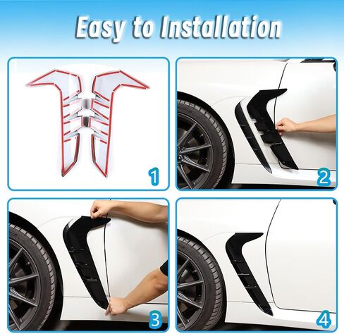 Front Fender Side Air Flow Fender Vent Cover Trim Compatible with Subaru BRZ ZD8 Toyota 86 GR86 2022 2023 2024,ABS Side Wing Air Vent Hood Intake Hole Grille Spoiler Trim Accessories (Piano Black) in Saudi Arabia