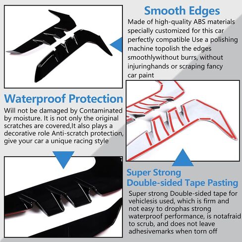 Front Fender Side Air Flow Fender Vent Cover Trim Compatible with Subaru BRZ ZD8 Toyota 86 GR86 2022 2023 2024,ABS Side Wing Air Vent Hood Intake Hole Grille Spoiler Trim Accessories (Piano Black) in Saudi Arabia