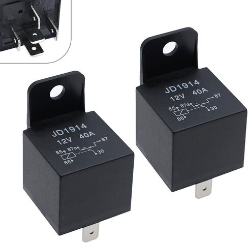 2 PCS Car 12V 40A 5 Pin Relay, JD1914 Waterproof Housing and Alloy Contact Relay, Normally Open Normally Closed Plug-in Changeover Relay with Plastic Handle, Universal for Cars in Saudi Arabia