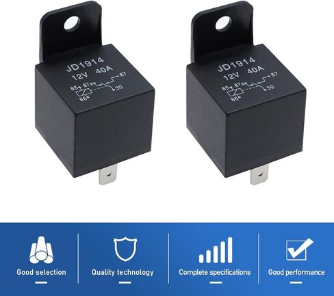 2 PCS Car 12V 40A 5 Pin Relay, JD1914 Waterproof Housing and Alloy Contact Relay, Normally Open Normally Closed Plug-in Changeover Relay with Plastic Handle, Universal for Cars in Saudi Arabia
