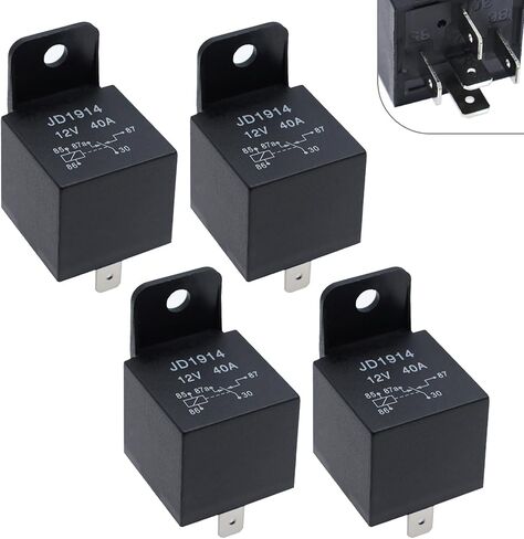 2 PCS Car 12V 40A 5 Pin Relay, JD1914 Waterproof Housing and Alloy Contact Relay, Normally Open Normally Closed Plug-in Changeover Relay with Plastic Handle, Universal for Cars in Saudi Arabia