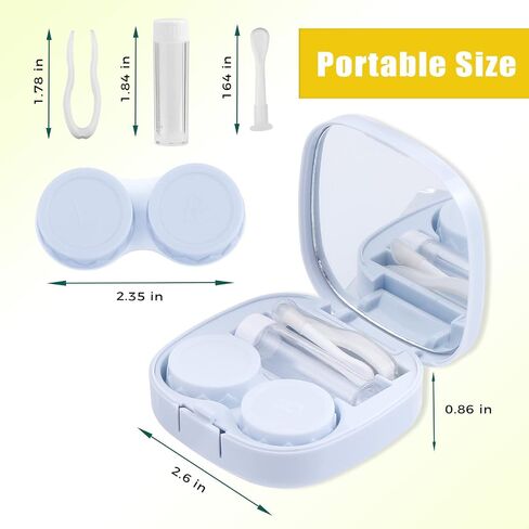 G-Ahora Kitty Contact Lens Case with Mirror Portable Soak Kitty Storage Box Kitty Contact Lens Box Holder Container for Travel Carry Set (D, 1) in Saudi Arabia