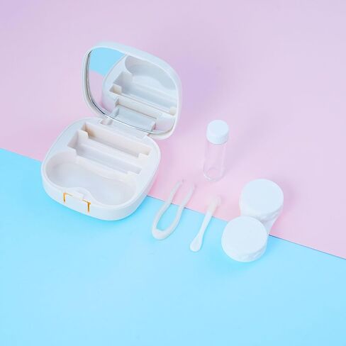 G-Ahora Kitty Contact Lens Case with Mirror Portable Soak Kitty Storage Box Kitty Contact Lens Box Holder Container for Travel Carry Set (D, 1) in Saudi Arabia