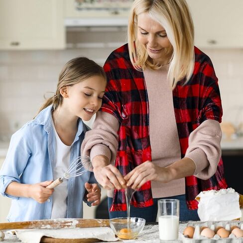 هدايا الجدة للنساء المسنات الجاموس منقوشة شال دافئ مع جيب أمامي شال شتوي لف للنساء الجدة in Kuwait