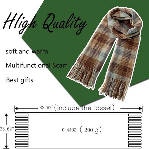 Scarf for Women Plaid Scarf Bulk Cashmere Feel Warm Soft Winter Scarves Lightweight Shawl Wraps in Saudi Arabia