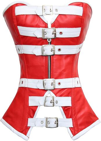 luvsecretlingerie Heavy Duty 20 Double Steel Boned Waist Training Leather Overbust Tight Shaper Corset #8177-LE in Kuwait