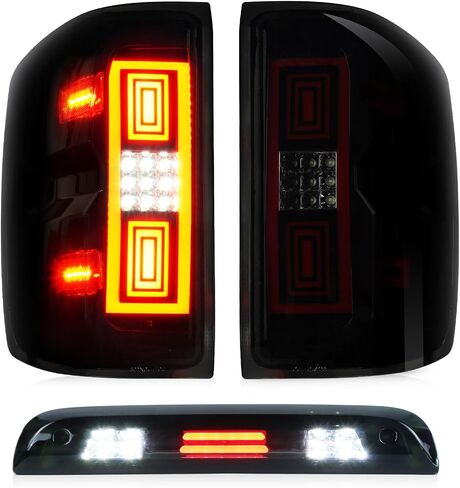 ضوء خلفي Tresound + مصباح شحن الفرامل الثالث لسيارة Chevy Silverado 1500 2500 99-02، 1500 2500 HD 01-02، GMC Sierra 1500 2500 99-03، 1500 2500 HD 01-03 ضوء خلفي LED عالي التثبيت in Saudi Arabia