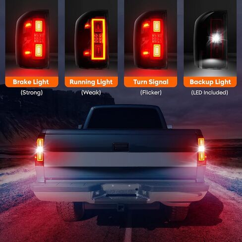 ضوء خلفي Tresound + مصباح شحن الفرامل الثالث لسيارة Chevy Silverado 1500 2500 99-02، 1500 2500 HD 01-02، GMC Sierra 1500 2500 99-03، 1500 2500 HD 01-03 ضوء خلفي LED عالي التثبيت in Saudi Arabia