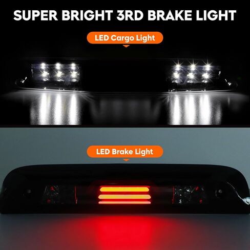 ضوء خلفي Tresound + مصباح شحن الفرامل الثالث لسيارة Chevy Silverado 1500 2500 99-02، 1500 2500 HD 01-02، GMC Sierra 1500 2500 99-03، 1500 2500 HD 01-03 ضوء خلفي LED عالي التثبيت in Saudi Arabia