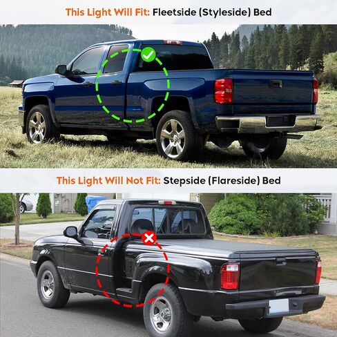 ضوء خلفي Tresound + مصباح شحن الفرامل الثالث لسيارة Chevy Silverado 1500 2500 99-02، 1500 2500 HD 01-02، GMC Sierra 1500 2500 99-03، 1500 2500 HD 01-03 ضوء خلفي LED عالي التثبيت in Saudi Arabia