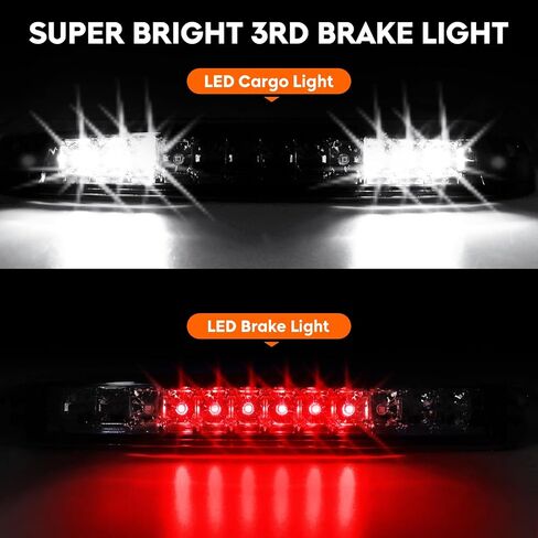 ضوء خلفي Tresound + مصباح شحن الفرامل الثالث لسيارة Chevy Silverado 1500 2500 99-02، 1500 2500 HD 01-02، GMC Sierra 1500 2500 99-03، 1500 2500 HD 01-03 ضوء خلفي LED عالي التثبيت in Saudi Arabia