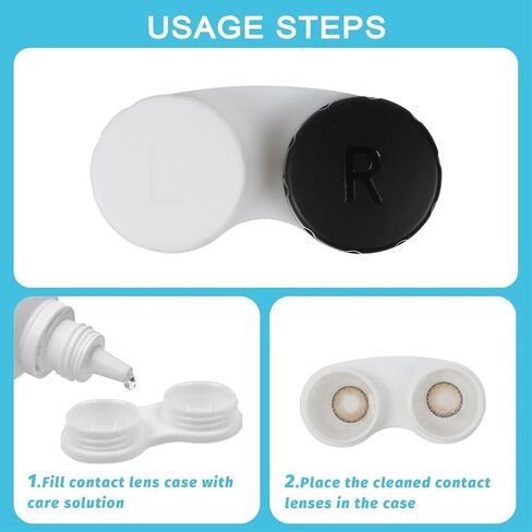 16 Pack Contact Lens Case Box, Mini Contact Lens Case, Black Bulk Box Holder Container, Contact Lens Case Set in Kuwait