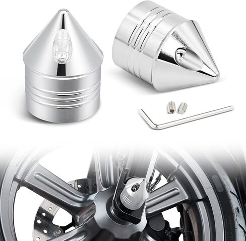 Amazicha Front Axle Nut Covers Axle Nut Caps Compatible for Harley Davidson Sportster Touring Electra Glide Street Glide Road King Dyna Softail 2002-2024 (Chrome) in Kuwait