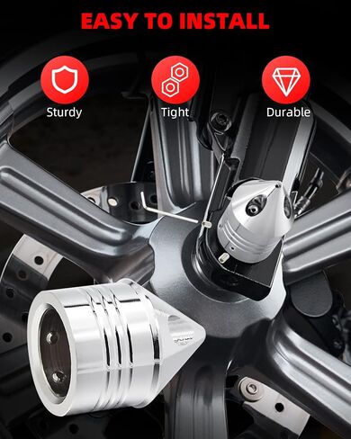 Amazicha Front Axle Nut Covers Axle Nut Caps Compatible for Harley Davidson Sportster Touring Electra Glide Street Glide Road King Dyna Softail 2002-2024 (Chrome) in Kuwait