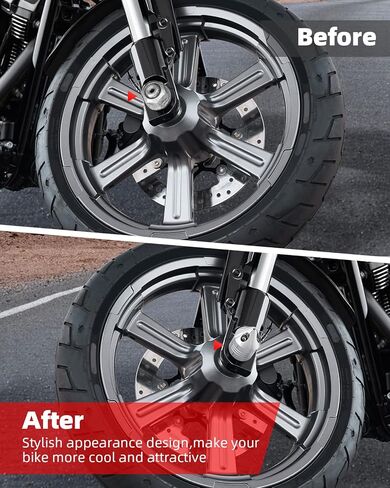 Amazicha Front Axle Nut Covers Axle Nut Caps Compatible for Harley Davidson Sportster Touring Electra Glide Street Glide Road King Dyna Softail 2002-2024 (Chrome) in Kuwait