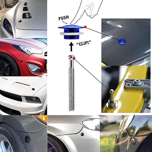 2X 30mm (1.18 inch) Universal Auto Vehicle Quick Release Latch Mini Hood Pin Lock Clip Kit Push Button Bonnet Aluminum Alloy for Auto Car Bumper Hood License Plate in Kuwait