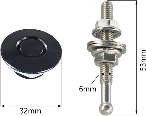 2X 30mm (1.18 inch) Universal Auto Vehicle Quick Release Latch Mini Hood Pin Lock Clip Kit Push Button Bonnet Aluminum Alloy for Auto Car Bumper Hood License Plate in Kuwait