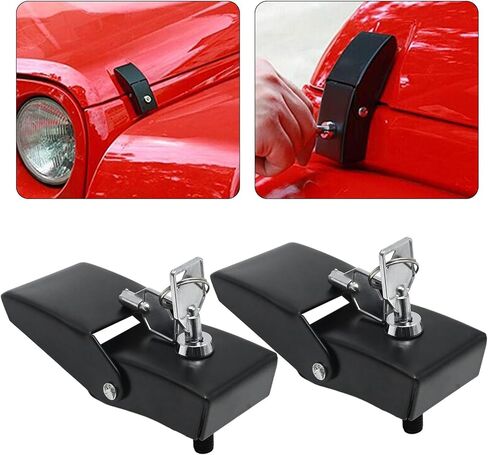 Black Stainless Steel Engine Hood Latch Lock Kit Replacement for Jeep Wrangler JK JKU JL JLU JT 2007-2024 in Saudi Arabia