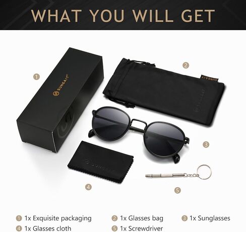 SUNGAIT Round Sunglasses for Women Men: Retro Sun Glasses for Driving Beach Camping Trip - UV400 Protection in Saudi Arabia