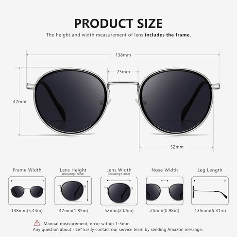 SUNGAIT Round Sunglasses for Women Men: Retro Sun Glasses for Driving Beach Camping Trip - UV400 Protection in Kuwait