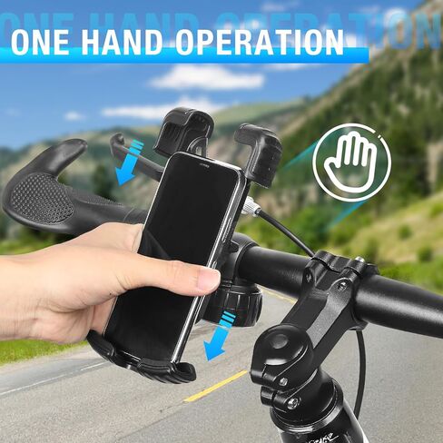 A3 Bike Phone Holder, Motorcycle Phone Mount, Road Bike Phone Holder, Bicycle Handlebar Cell Phone Clamp for iPhone 14 Plus/Pro Max, 13 Pro Max, Galaxy S22 and 4.7" - 6.8" Smartphones (Black) in Saudi Arabia