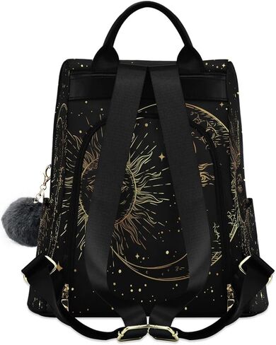 Golden Sun Moon Stars Boho Anti-Theft Backpack Purse for Women Fashion Bag Travel School Back Pack Rucksack Shoulder Bag in Kuwait