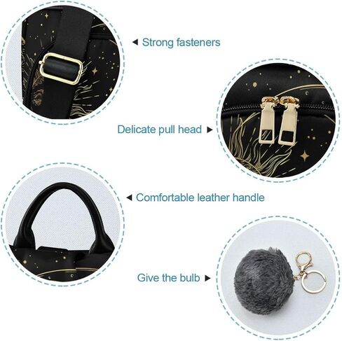 Golden Sun Moon Stars Boho Anti-Theft Backpack Purse for Women Fashion Bag Travel School Back Pack Rucksack Shoulder Bag in Kuwait