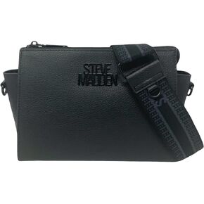 Steve Madden Women’s Blexi Web Crossbody Bag (Black/Black)