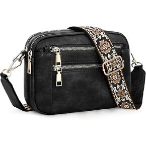 YDSIII Small Crossbody Bags for Women, Trendy Vegan Leather Cross Body Bags for Womens with Adjustable Wide Guitar Strap